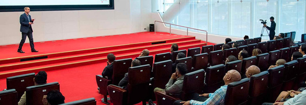 MCB Auditorium in Saint Jean, a venue for various conferences and events, providing a modern space for presentations and professional gatherings.